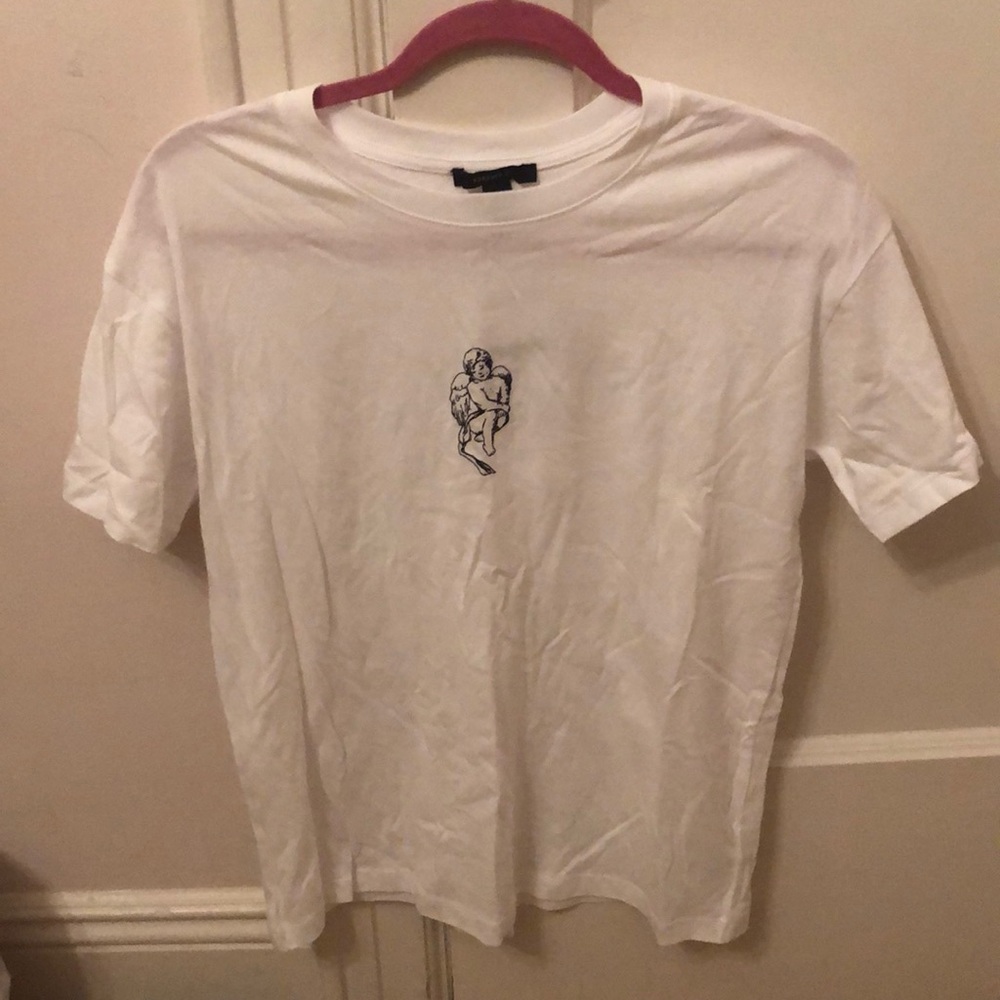 White T-shirts with angel detail